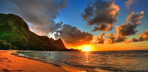 Solnedgång Hawaii